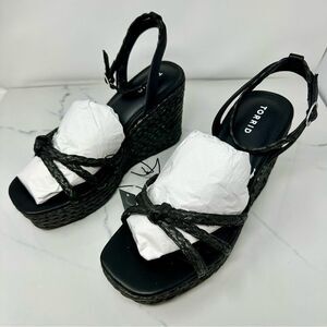 Torrid Strappy Raffia Platform Wedge- Size 12WW